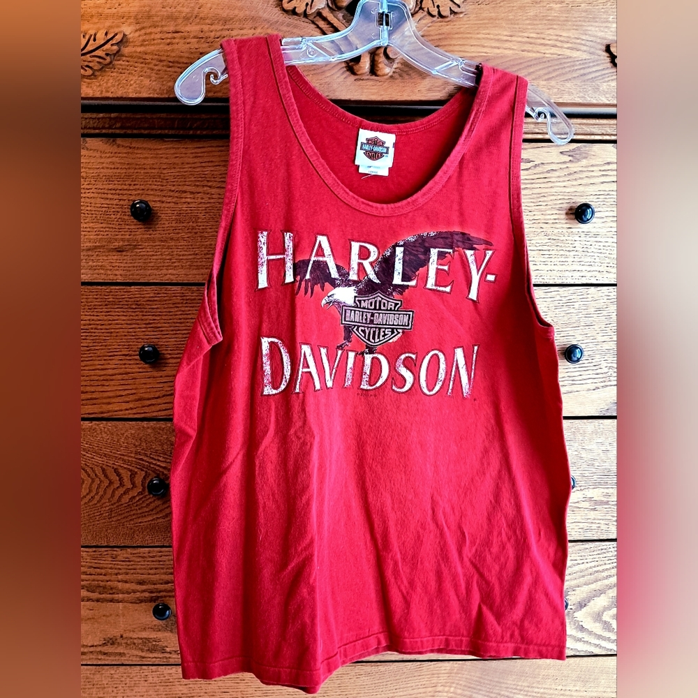 HARLEY DAVIDSON RED TANK SHIRT